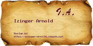Izinger Arnold névjegykártya
