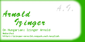 arnold izinger business card